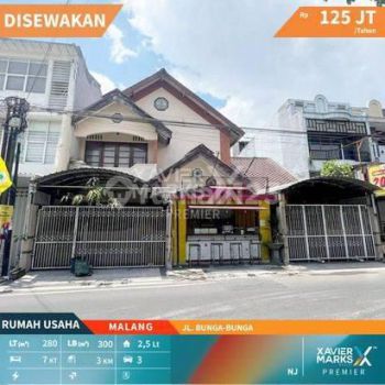 Rumah Usaha Jalan Bunga bunga Malang Siap Pakai