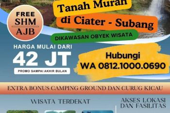 Jual Tanah Kavling Harga Murah di dekat Kawasan Wisata Subang