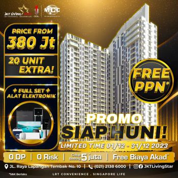 Apartemen JKT Living Star Booking 5 Juta Langsung Huni