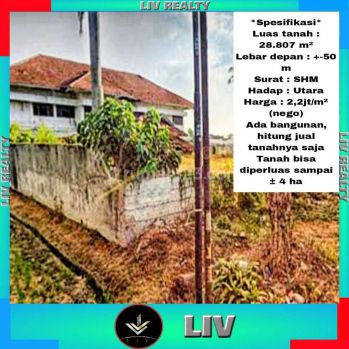Dijual tanah + bangunan luas murah, area tengah kota jember