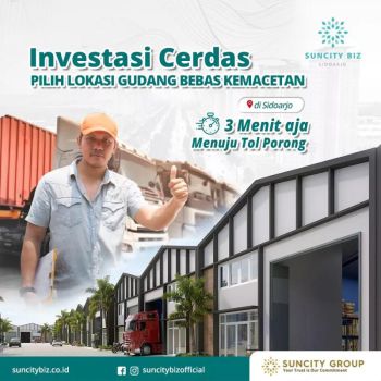 Dijual Gudang Sidoarjo strategis dekat pintu tol central jawa timur