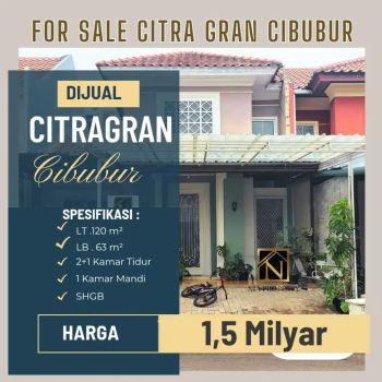Di jual rumah cantik siap huni. Hunian asri CitraGran Cibubur.