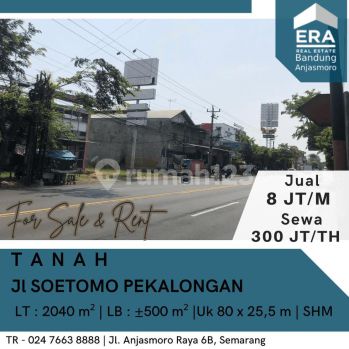 Dijual Tanah Pinggir Jalan Raya Dr Soetomo Pekalongan